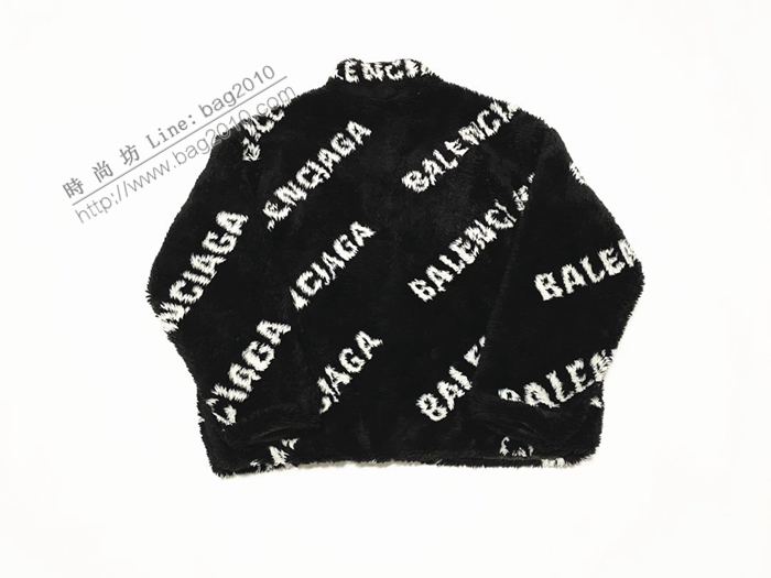 Balenciaga男裝 巴黎世家新款萬事達logo墨綠色夾克 男女雙面毛絨外套  ydi3176